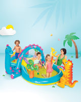 Intex 11' x 7.5' x 44" Dinoland Play Center Kiddie Inflatable Outdoor Swimming Pool Intex