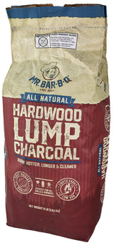 All Natural Hardwood Lump Charcoal, Burns Hotter, Longer & Cleaner, Low Ash & Easy to Light, Natural Hardwood Lump Charcoal for Grilling, Smoking, Kamado and Kettle Grills by Mr. Bar-B-Q (8-Pound Bag) Mr. Bar-B-Q