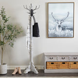 Deco 79 Wood Vintage Style 12 Hook Coat Rack, 19" x 19" x 74", Gray Deco 79
