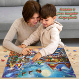 500 Piece Christmas Puzzle for Adults and Kids Santa's Secret Village Jigsaw Puzzle with Irregular Shape Christmas Puzzle Gift for Adults and Teens Family Challenging Puzzle Perfect for Game Nights Yokachi