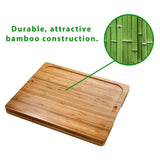 Seville Classics Bamboo Premium Wood Cutting Board Serving Tray w/ 7 Color-Coded BPA-Free Mats, for Chopping Bread, Cheese, Fruits, Vegetables, Meats, Charcuterie (PATENTED), Bamboo (NEW MODEL) Seville Classics