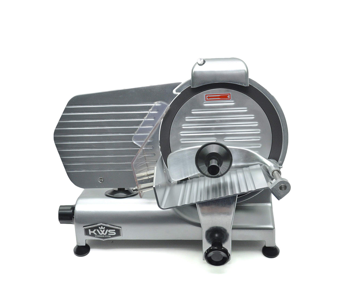 KWS MS-10NT 320W Motor Electric Meat Slicer 10-Inch with 304 Stainless Steel coated with Teflon Blade, Frozen Meat/Cheese/Food Slicer Low Noise Commercial and Home Use [ ETL, NSF Certified ] KWS KitchenWare Station