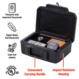 SentrySafe Fireproof Money Safe with Key Lock, Black Lock Box with Portable Carrying Handle for Travel, Exterior: 14.3 in. W x 11.2 in. D x 6.1 in H, 1200 SentrySafe