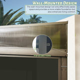 SHPAI 12'x14' Lean to Sunroom, All Weather Wall Mounted Solarium, Hardtop Aluminum Gazebo with Galvanized Steel Roof, 2 Sliding Doors, PVC Screens, Outdoor Permanent Sun Room for Patio, Deck, Backyard SHPAI