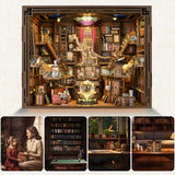 MiniCity Book Nook Kit, DIY Miniature Dollhouse Booknook Kit with Led Light and Dust Cover (Beyond Library Max) MiniCity