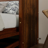 MaiDeHaoo Queen Size Murphy Bed with Desk, Space Saving Folding Wall Bed with Desk, Horizontal Wood Wall Bed Cabinet with Gas Struts for Small Room Bedroom Guest Room Home Office, Walnut MaiDeHaoo