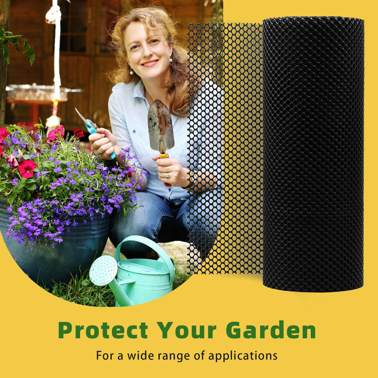 Heavy Duty 15.7IN x 41FT Black Plastic Mesh Fencing Roll for Chicken Dogs Rabbit Snake Poultry Barrier Gardening, Thicker Wire Mesh Netting Fence for Balcony Garden Pet Enclosure Plant Landscape DIY HWIUS