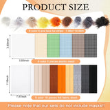 Seenelling 33 Pcs DIY Therian Mask Material Kit Including Felt Fabric Sheet Faux Fur Strips and Plastic Eye Mesh Sheets (No Mask) (Multicolor) Seenelling