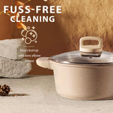 CAROTE 13pcs Kitchen Pots and Pans Set Non Stick, Taupe Nonstick Cookware Set, Frying pans, Kitchen Essentials, Frying pans with lids CAROTE