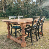 CAROLINA LEG CO. Monastery Farmhouse Dining Table Legs - Handmade in USA - Unfinished - DIY Furniture - Turned Legs - Set of 4 - Dimensions: 5" x 29" CAROLINA LEG CO.