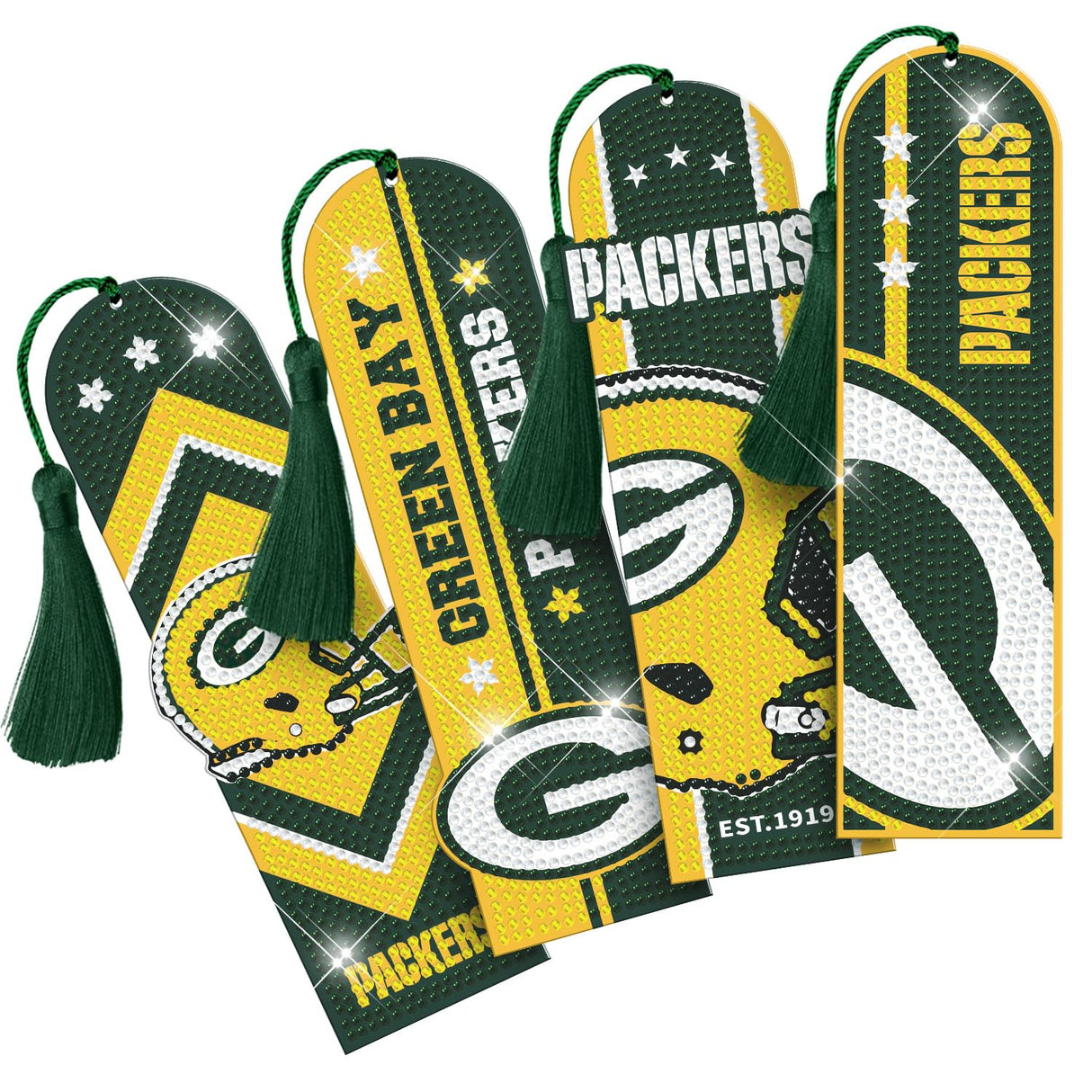 Aooble Diamond Art Bookmarks, 4 PCS Diamond Painting Acrylic Bookmarks with Tassel, Gift for Reader Crafts Lovers Aooble