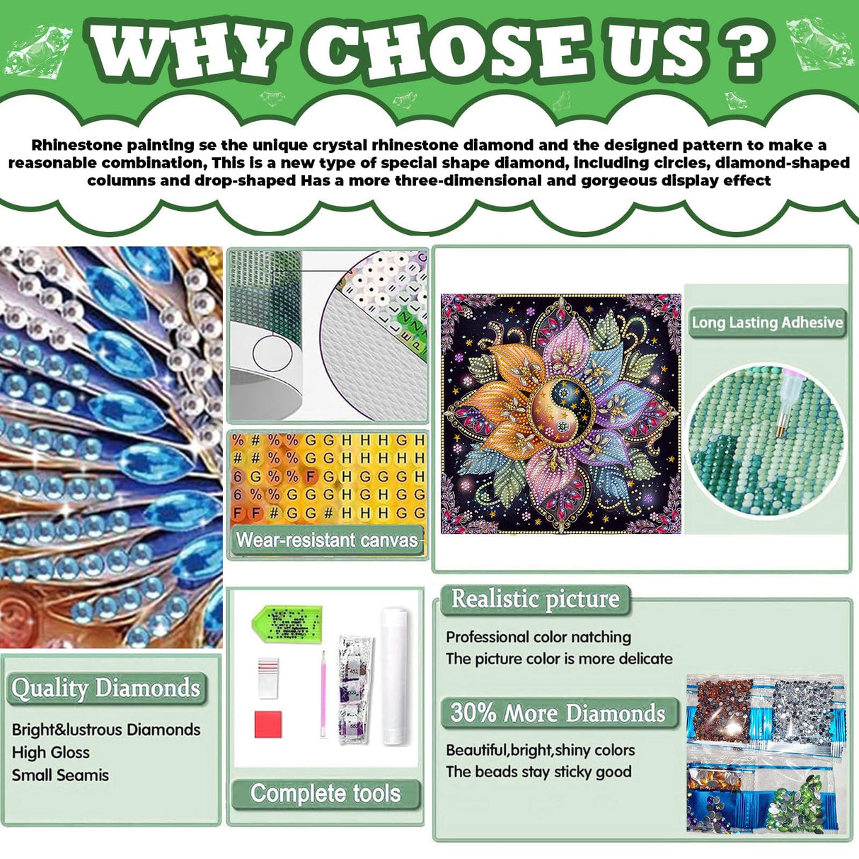 Mandala Special Shape Diamond Painting Kits- Flower Crystal Art Diamond Art Kits for Adults, 5D Rhinestone Painting for Gift Home Wall Decor(12x12inch) GOUGOUFAFA