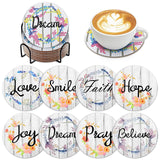 8 PCS Diamond Art Coasters Kits with Holder - Inspirational DIY Farmhouse Rustic Coasters for Beginners, Adults, Kids, Crafts Supplies YLOLUL