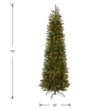 National Tree Company Pre-Lit 'Feel Real' Artificial Slim Downswept Christmas Tree, Green, Douglas Fir, White Lights, Includes Stand, 7.5 feet National Tree Company