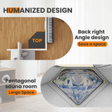 Manastin Portable Large Home Steam Sauna with 3L High Capacity Steamer, Personal Sauna Tent with Remote Control, 15 Levels Sauna Box with Folding Chair, Black (Large) Manastin