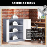 Greenvelly Metal Storage Cabinet, 42” Steel Locking Cabinet with Doors and Shelves, White Gray Metal Utility Cabinet Garage Cabinets, Lockable File Cabinet for Home Office, Garage, Kitchen, Shop Greenvelly