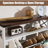 EXRIARO Shoe Cabinet Storage for Entryway, Shoe Storage Cabinet with 2 Flip Drawers, Farmhouse Shoe Storage Organizer Cabinet for Heels,Slippers,Sneakers (White) EXRIARO