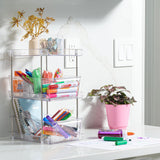 3 Tier Clear Under Bathroom Sink Organizer Pull Out Drawer | Bathroom Cabinet Under Sink storage | Under Vanity Organizer | Medicine Cabinet Storage | (2 Pack) ARSLY