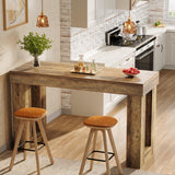 Tribesigns 63-Inch Counter Height Bar Table, High Top Pub Table with Sturdy Rectangular Base, for Home Living Room Coffee Kitchen Restaurant, Dining Room, Rustic Brown Tribesigns