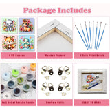 4 Pack Animal Paint by Number for Kids with Wooden Frame, Paint by Numbers for Kids Animals Ages 4-8-12, Easy Elephant Fox Sea Turtle Horse DIY Acrylic Oil Painting Kits for Home Wall Decor (8X8 inch) xackcme