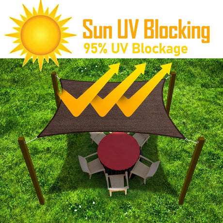 8' x 18' Sun Shade Sail Canopy Awning Permeable Fabric Pergola Cover, for Outdoor Patio Lawn Garden Backyard Carport, Brown INCHRISL