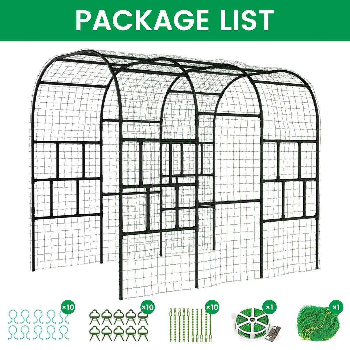 SUNYRISY Outdoor Garden Arch Trellis, 118" x 79" x 87" Extra Large Garden Trellis for Climbing Plants Outdoor, Plant Support Outdoor for Cucumber Grape Vine Vegetable Fruit and Garden Gazebo SUNYRISY