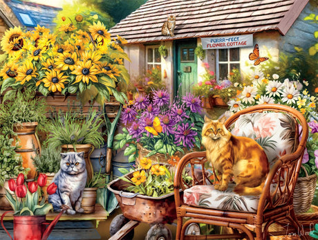 Buffalo Games - Tom Wood - Country Cats - 750 Piece Jigsaw Puzzle for Adults -Challenging Puzzle Perfect for Game Nights - Finished Size is 24.00 x 18.00 Buffalo Games