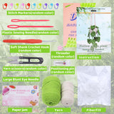 kdafio Crochet Kit for Beginners, Hanging Potted Plants Crochet Starter Kit with Step-by-Step Instructions and Video Tutorials Complete Crochet Kit for Beginners Decoration (Yellow Green Plants) kdafio
