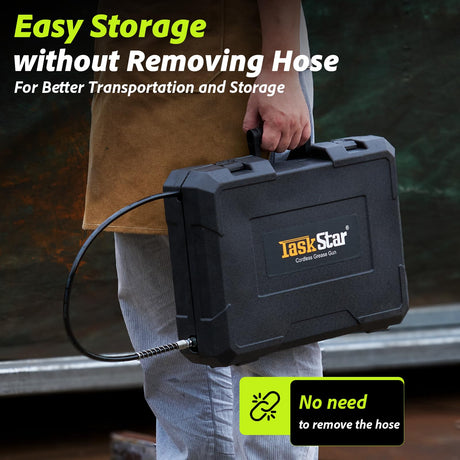TaskStar Electric Grease Gun Kit: 2025 Upgraded 2-in-1 Battery Powered Grease Gun with 2 * 4000mAh Batteries, 90 Degree Coupler Adapter, Efficient for Farmers, Equipment Operators and Homeowners TaskStar