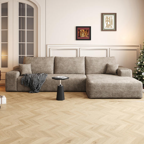 AUGOP 108" Sectional Couches for Living Room Modern Modular Sofa with L-Shape Couchs Upholstered Boneless Couch Deep Seat Sectional Couch with Chaise (Camel, Right Facing Chaise+2Seaters) AUGOP