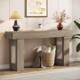 Tribesigns 63-Inch Long Console Table, Wooden Rectangular Sofa Table Behind The Couch, Farmhouse Entryway Table for Entrance, Hallway, Living Room (Grey) Tribesigns
