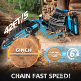 Angseen Mini Chainsaw 6 Inch, 2025 Upgrade 1000W Brushless Motor Electric Chainsaw Cordless with 4000mAh Batteries & Auto Oiler, Small Chainsaw Battery Powered for Tree Branches Trimming Wood Cutting Angseen