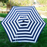 Blissun 7.5 ft Patio Umbrella, Yard Umbrella Push Button Tilt Crank (Blue&White) Blissun