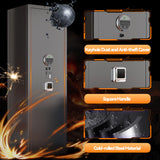 10-12 Gun Safe for Home Rifle and Pistols,No Assembly Required Gun Safe Locker,Biometric Fingerprint Locking Cabinet,Electronics Keyboard Password Cabinet Safes,Adjustable Partition Storage Rifle Case Leariso