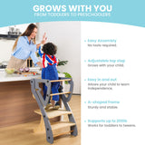 ZYSMALAT Toddler Tower | Kitchen Stool Helper | Montessori Kitchen Step Stool | Toddler Standing Tower | Learning Tower | Adjustable Height | Foldable Tower | Kids Boys Girls | 2025 Design ZYSMALAT
