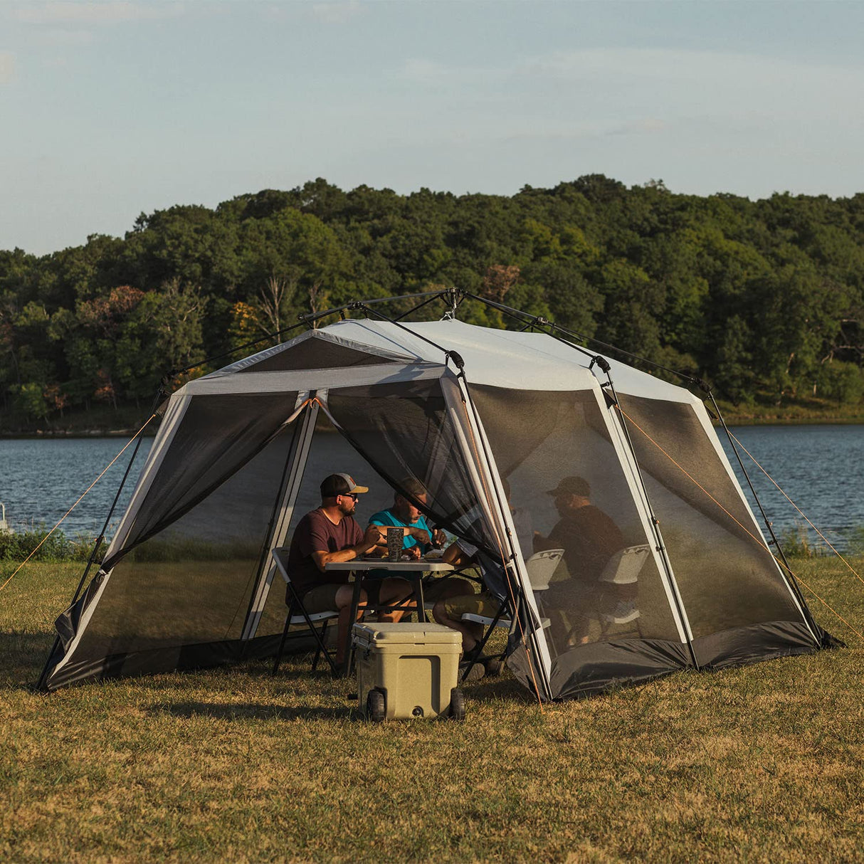 Bushnell Screenhouse with Instant Setup Technology | 14' x 10' Large Size with Extended Eaves Poles to Maximize Space For Camping & Hiking, For 8 Person Bushnell