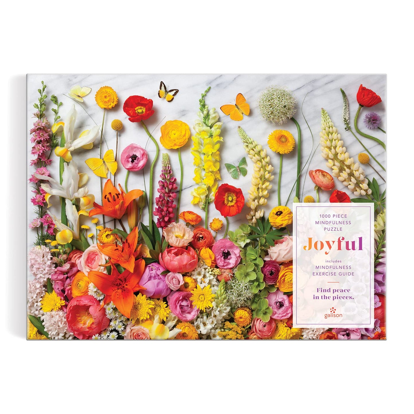 Joyful 1000 Piece Puzzle from Galison - Peaceful and Mindful Jigsaw Puzzle, Bright and Floral, Thick and Sturdy Pieces, Great Gift Idea!