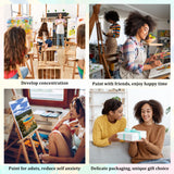 Aestalrcus 4 Pack Framed Paint by Numbers Kit for Adults, National Park Adult Paint by Number Kits, Landscape DIY Acrylic Oil Painting by Numbers for Adults for Gift Home Decor 8x12 inch Aestalrcus