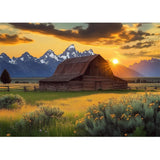 CEOVR Barn Diamond Painting Kits, 5D Full Drill National Park Diamond Art Kits for Adults, Mountain Landscape Gem Art, Adult Crafts Kits Wall Decor for Home Office 12x16inch CEOVR