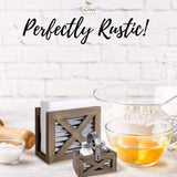 Autumn Alley Farmhouse Napkin Holder and Adorable Farmhouse Salt and Pepper Shakers Set With Wood Holder - Western Kitchen, Galvanized Metal - Upright Rustic Napkin Holder Rustic Kitchen Décor (Brown) Autumn Alley