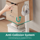 YITAHOME Height Adjustable Electric Standing Desk with Drawers, 48 x 24 Inches Sit Stand Desk with Power Outlets & LED Lights, Electric Desk Stand Up Desk with Monitor Stand, Oak YITAHOME