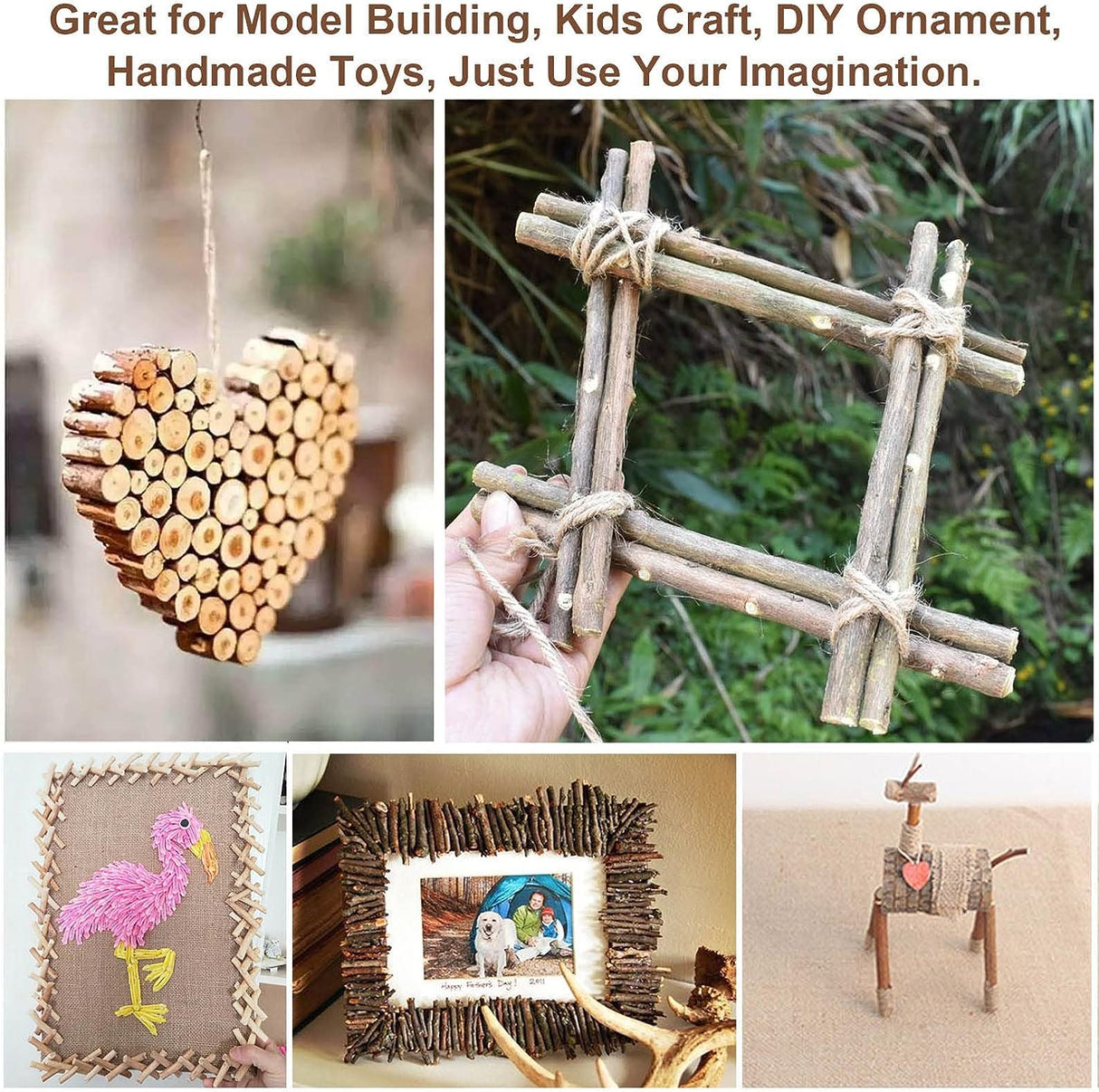 Craft Sticks, Wood Sticks Crafting Twigs Crafts Log Toy DIY Vase Fillers Pumpkin Stems Rustic Decorations Ornaments,Loose Parts Play Materials William Craft