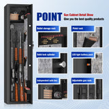 PRESTELION 3-5 Gun Safe,Adjustable Bracket and Biometric Lock,Heavy Duty Gun Safe for Rifles and Shotguns,Money and Valuables PRESTELION