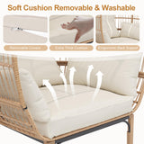 Reljofum 500 Lbs Capacity Oversized Wicker Egg Chair, All-Weather Rattan Egg Lounge Chairs for Patio, Backyard, Living Room, Outdoor Oversized Egg Chair Indoor w/5 Cushions Reljofum