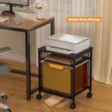 Rolling File Cabinet Cart, Printer Stand with Storage Drawer, Mobile Filing Cabinet on Lockable Wheel, Printer Cart with Hanging File Folder Organizer Beside Under Desk for Office Home(Patent Pending) Tiaoheka
