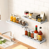 RYOFOBETTO Floating Shelves for Wall Decor, White and Grey Shelves for Bathroom, Living Room, Bedroom, Picture Frames, Plants, Kitchen (Set of 3) RYOFOBETTO