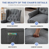 SAMERY Wingback Recliner Chair with Massage and Heat, Push Back Recliner Accent Chair, Modern Tufted Reclining Lounge Single Small Recliner Chair Set of 2 for Small Spaces, Living Room, Office SAMERY