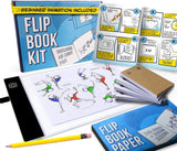 Molcey Flip Book Kit with LED Light Pad. Includes Flipbook Kit Starter Animation, 240 Sheets Blank Animation Paper and Instructions for Making Flip Books, LED Light Pad. for Kids 9-12 6-8 Molcey