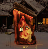Three Kings Gifts Christmas Outdoor Nativity Scene - 55" Life-Like Scene of The Holy Family Nativity Scene Outdoor bathed in Soft Amber Light - Sturdy & Durable Yard Nativity Scene for Winter THREE KINGS GIFTS THE ORIGINAL GIFTS OF CHRISTMAS