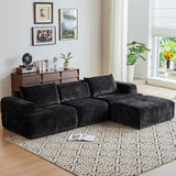 LOOMORA 108" Modular Sectional Sofa - L-Shape Chaise, Modern Modular Cloud Couch with Deep Seat and Pillow, Boneless Couch Comfy Sofa for Living Room & Apartment, No Assembly(Black) LOOMORA